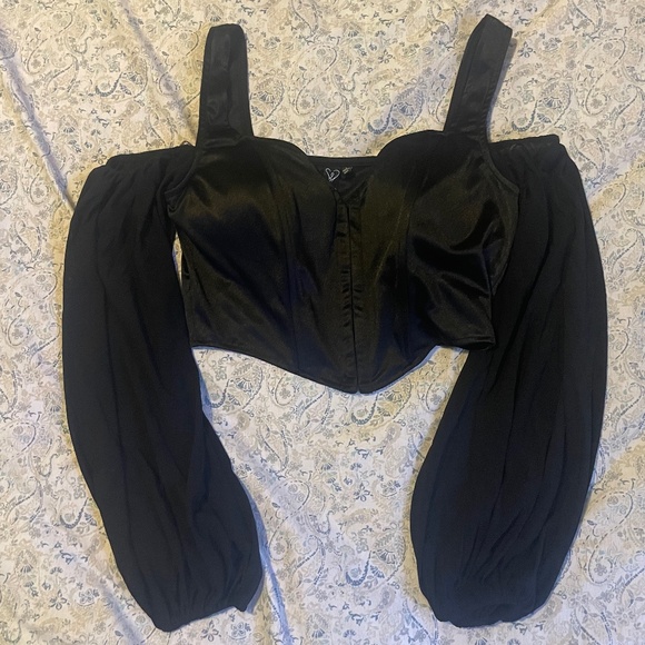 Plus Size Windsor Off the Shoulder Black Corset Top - Picture 1 of 5